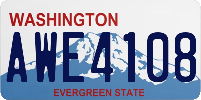 WA license plate AWE4108
