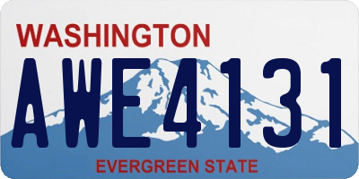 WA license plate AWE4131