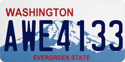 WA license plate AWE4133