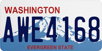 WA license plate AWE4168