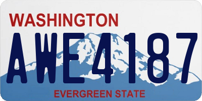 WA license plate AWE4187