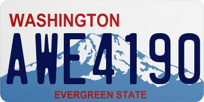 WA license plate AWE4190