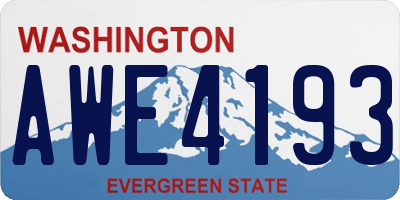 WA license plate AWE4193