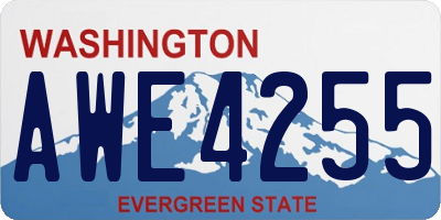 WA license plate AWE4255