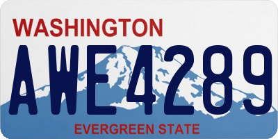 WA license plate AWE4289