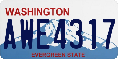WA license plate AWE4317
