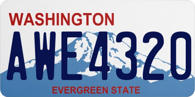 WA license plate AWE4320
