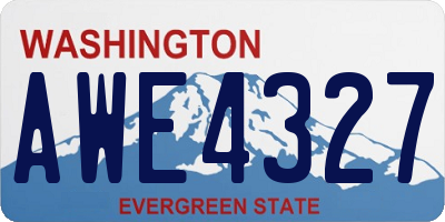 WA license plate AWE4327