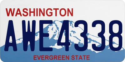 WA license plate AWE4338