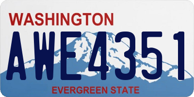 WA license plate AWE4351