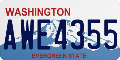 WA license plate AWE4355
