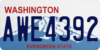 WA license plate AWE4392