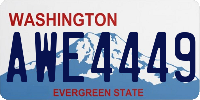 WA license plate AWE4449