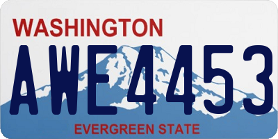 WA license plate AWE4453