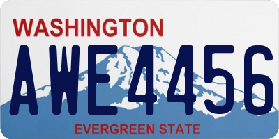WA license plate AWE4456