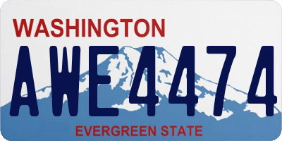 WA license plate AWE4474