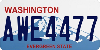 WA license plate AWE4477