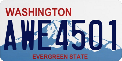 WA license plate AWE4501