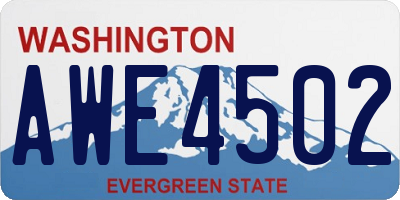 WA license plate AWE4502