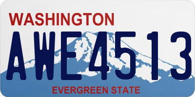 WA license plate AWE4513