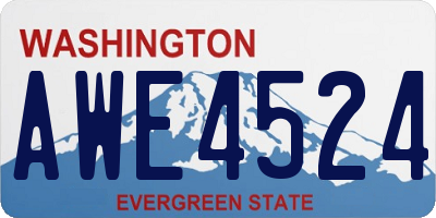 WA license plate AWE4524