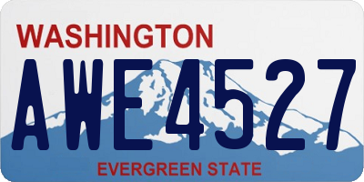 WA license plate AWE4527