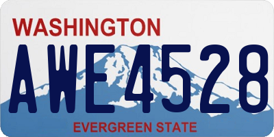 WA license plate AWE4528