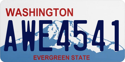 WA license plate AWE4541
