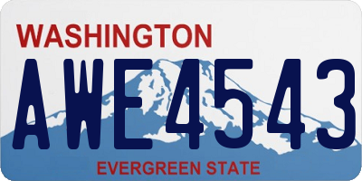 WA license plate AWE4543