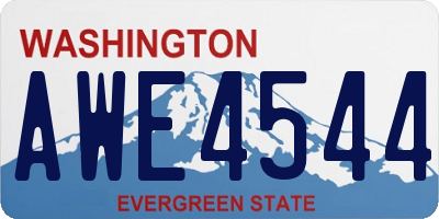 WA license plate AWE4544