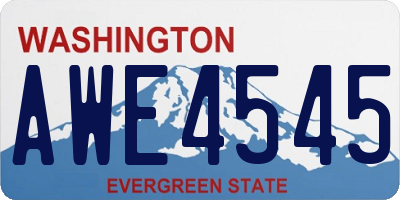 WA license plate AWE4545