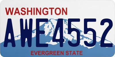 WA license plate AWE4552