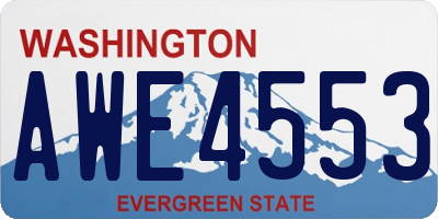 WA license plate AWE4553