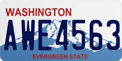 WA license plate AWE4563
