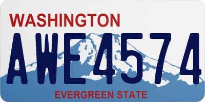 WA license plate AWE4574