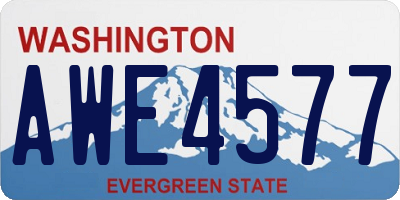 WA license plate AWE4577