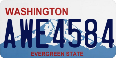 WA license plate AWE4584
