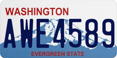 WA license plate AWE4589