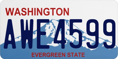 WA license plate AWE4599