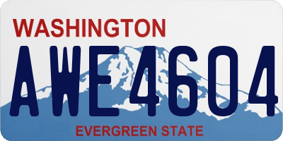 WA license plate AWE4604