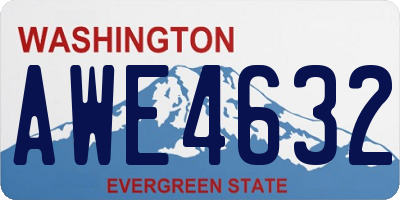 WA license plate AWE4632