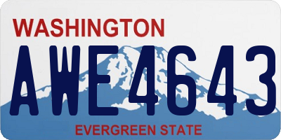 WA license plate AWE4643
