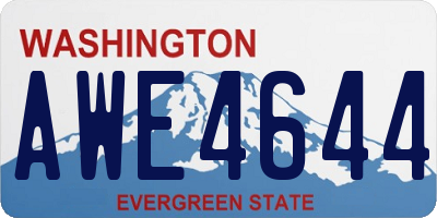 WA license plate AWE4644