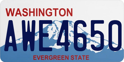 WA license plate AWE4650