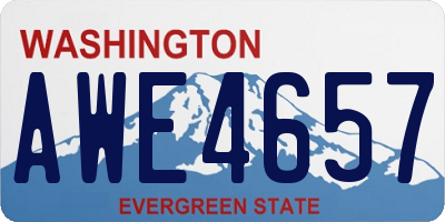 WA license plate AWE4657