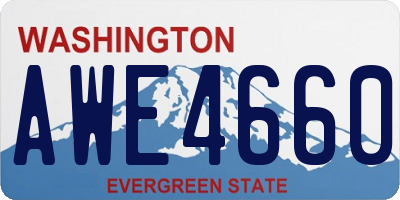 WA license plate AWE4660