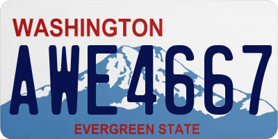 WA license plate AWE4667