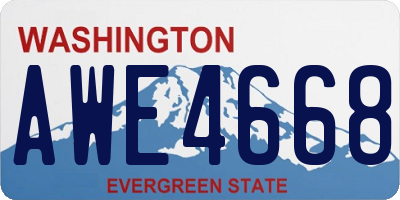 WA license plate AWE4668