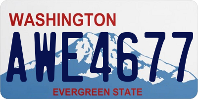 WA license plate AWE4677