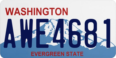 WA license plate AWE4681